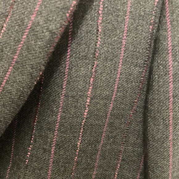 Krizia Poi Wool Jacket with Velvet Color Gray with magenta pin stripe. Size 40. - Picture 6 of 10